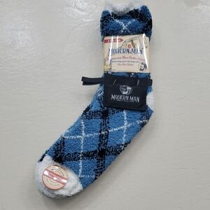Cozy Blue Plaid Socks